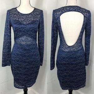Express | Blue & Silver Lace Dress | XS